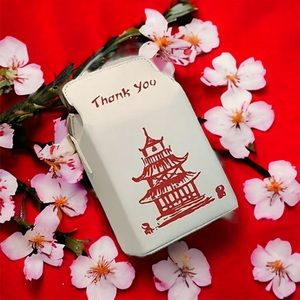 🆕 Chinese Tower Print “Take Out” Crossbody Bag with Strap 🥡🥢🥠 SO CUTE!🥰